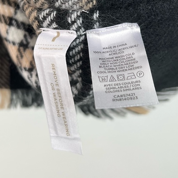 NWT Loft Fringe Plaid Blanket Wrap Sweater Cardigan - Picture 7 of 7